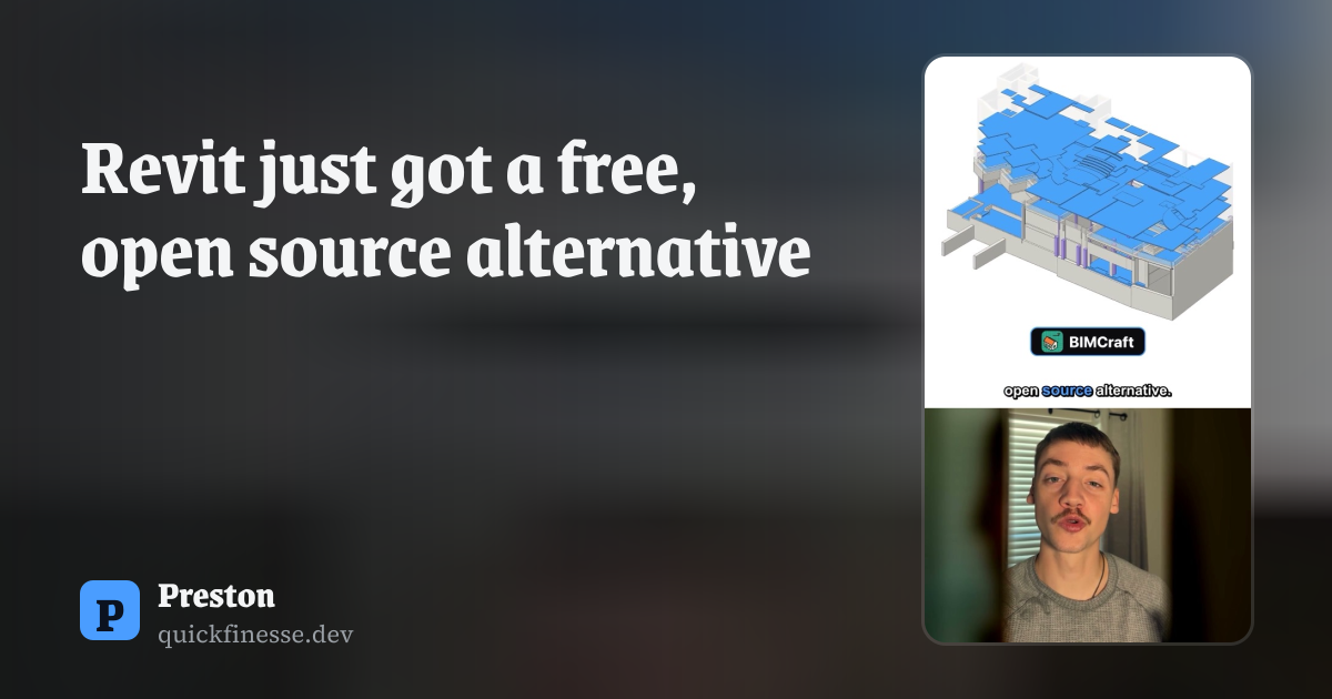Revit just got a free, open source alternative | Preston